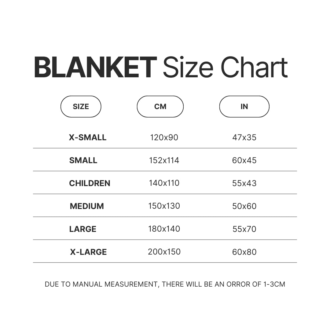 Blanket Size Chart - High School DxD Store