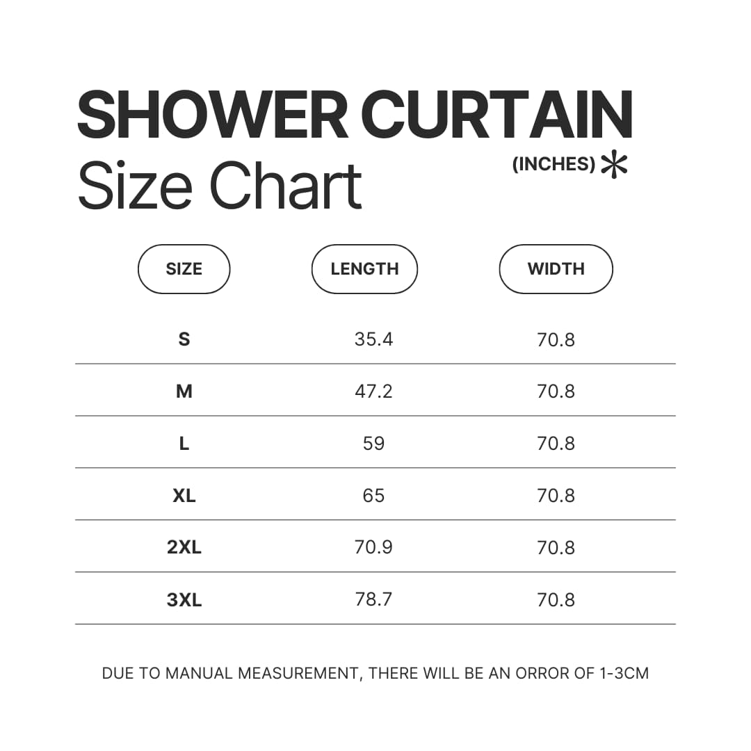 Shower Curtain Size Chart - High School DxD Store