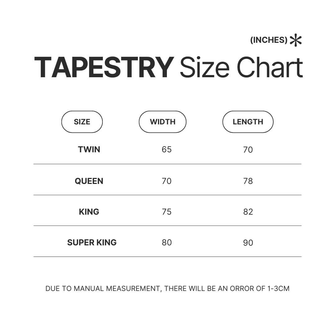 Tapestry Size Chart - High School DxD Store