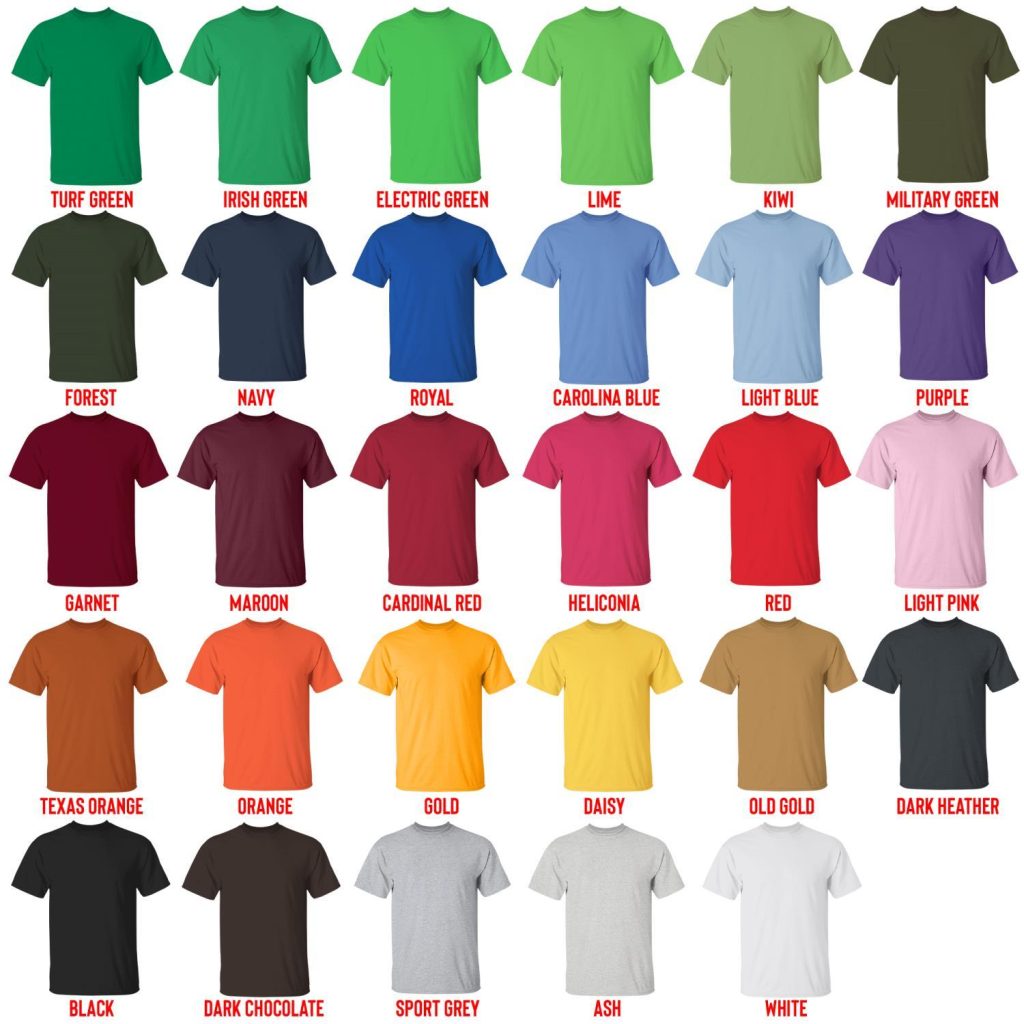 t shirt color chart - High School DxD Store